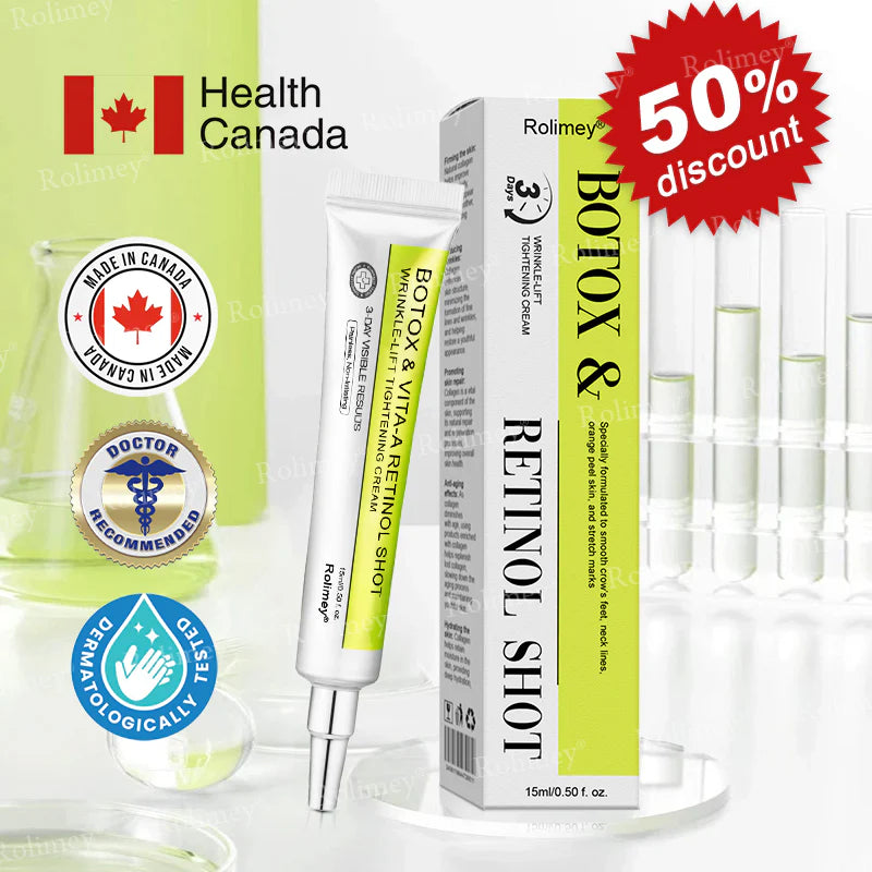 💞✅Made and shipped from Canada 💫Rolimey® Botox & Vita-A Retinol Shot Wrinkle-Lift Tightening cream - Last Day Promotion 70% OFF